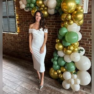 Lulus white party midi dress
